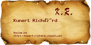Kunert Richárd névjegykártya